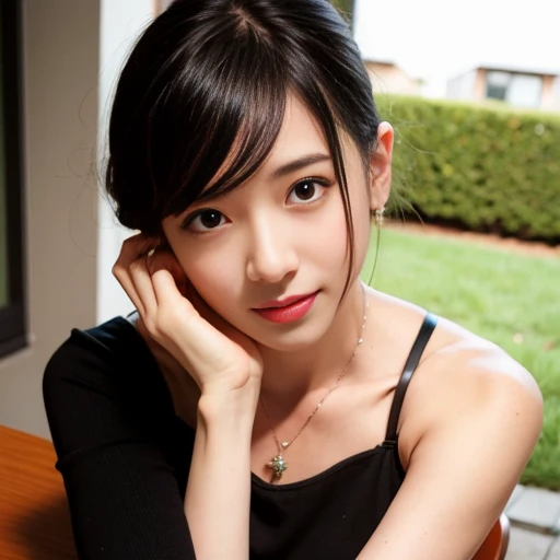 (goddess-like happiness:1.2), Kpop idol, smile, short hair, (RAW photo:1.2), (photorealistic:1.4), (masterpiece:1.3), (intricate details:1.2), delicate, (beautiful details), (detailed eyes:1.2), (detailed facial features:1.2), (27 years old female), stylish blouse, petite, small breasts, narrow waist, (facing camera), (looking_at_viewer:1.3), from_front, big circle earrings, slim legs, (best quality:1.4), (ultra highres:1.2), cinema light, day, outdoors, (extreme detailed illustration), (lipgloss, eyelashes, best quality, ultra highres, depth of field, caustics, Broad lighting, natural shading, 85mm, f/1.4, ISO 200, 1/160s:0.75),<lora:TWbabe6:0.85>