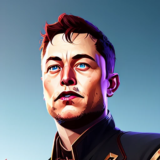 arcane style, portrait of elon musk, league of legends,