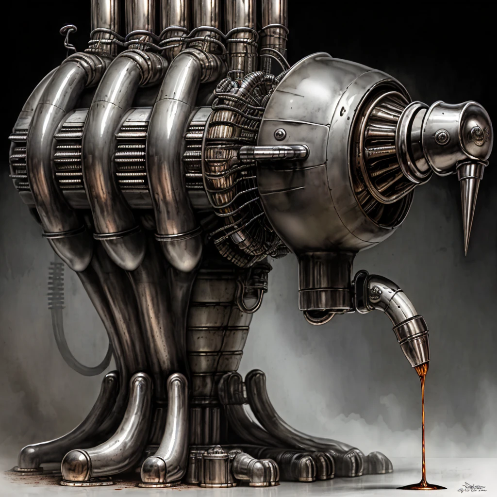 <lora:giger_8:.5>  hrgiger,  coffee machine , biomechanical