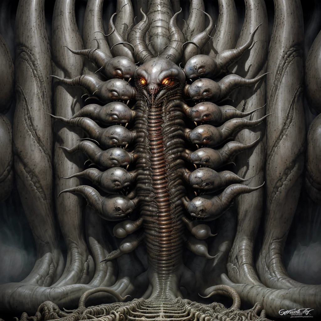 <lora:giger_8:1>  hrgiger,  parasite ,