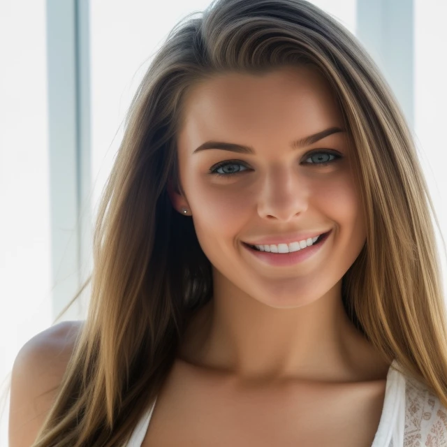 a photo 18yo slim teen girl detailed face smirk in dynamic pose bedroom (natural skin texture, hyperrealism, soft light, sharp:1.2), raw, intricate, high quality, 8K <lora:michellejean_port:0.7>