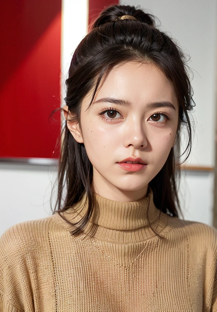 realistic, beautiful female,
 turtleneck sweater, dinner, party, hall,Ceremonial meeting  , looking at viewer, 
office,(parted lips:1.05), ( sad,crying, tears),
shiny skin, skindentation  <lora:ZhaoJinmai-3.5:0.5>