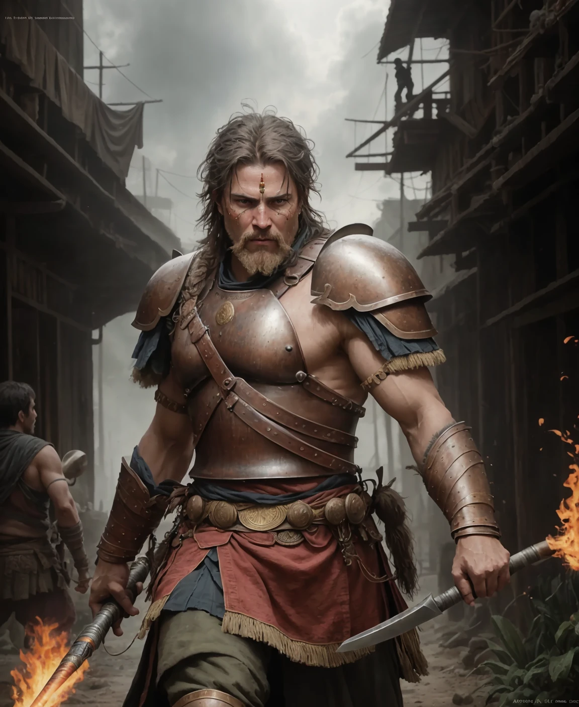 an award winning photograph of a (epic warrior man:1.1) , detailed, trending on artstation