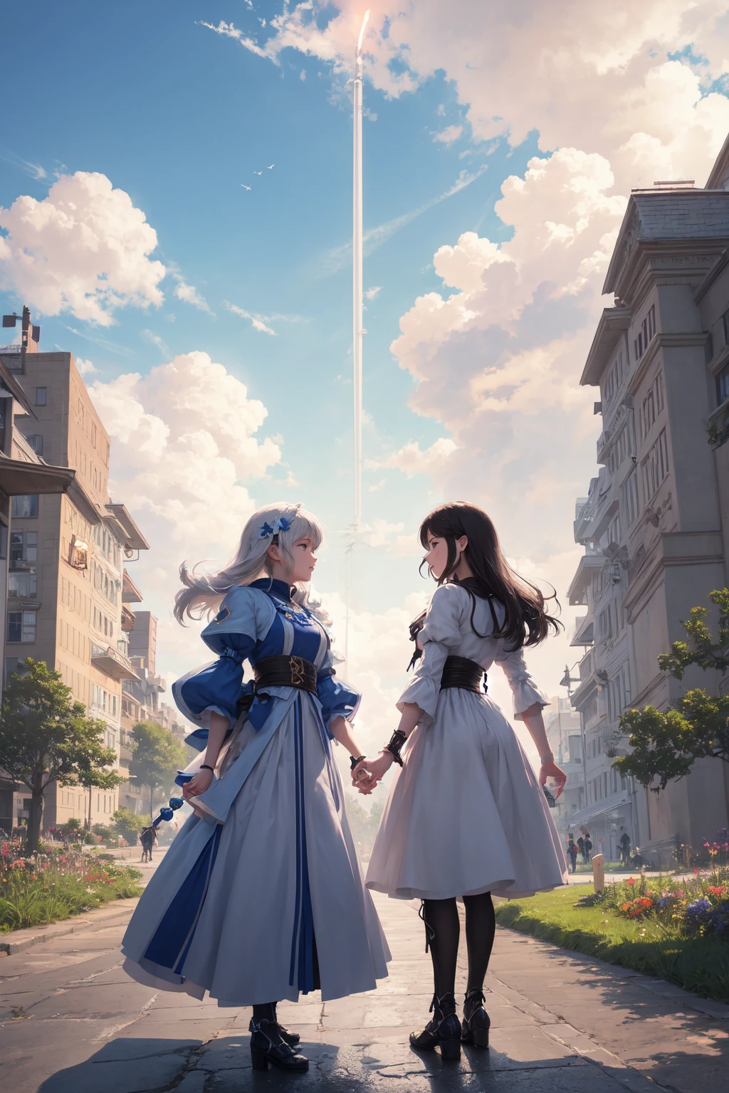 masterpiece, best quality, everyday life in the cloud kingdom