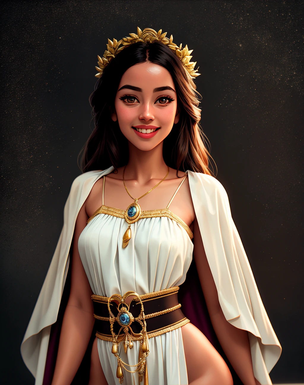 Masterpiece, absurdres,award winning photo, extremely detailed, amazing, fine detail, extremely detailed eyes and face, by lee jeffries nikon d850 film stock photograph 4 kodak portra 400 camera f1.6 lens rich colors hyper realistic lifelike texture dramatic lighting unrealengine trending on artstation cinestill 800 tungsten, beautiful woman , slim, tiny waist, smiling, excited, looking at the viewer seductively, in an ancient greece background,
<lora:AGF:0.7055>, a woman in a white dress and gold accessories, wearing AGF,