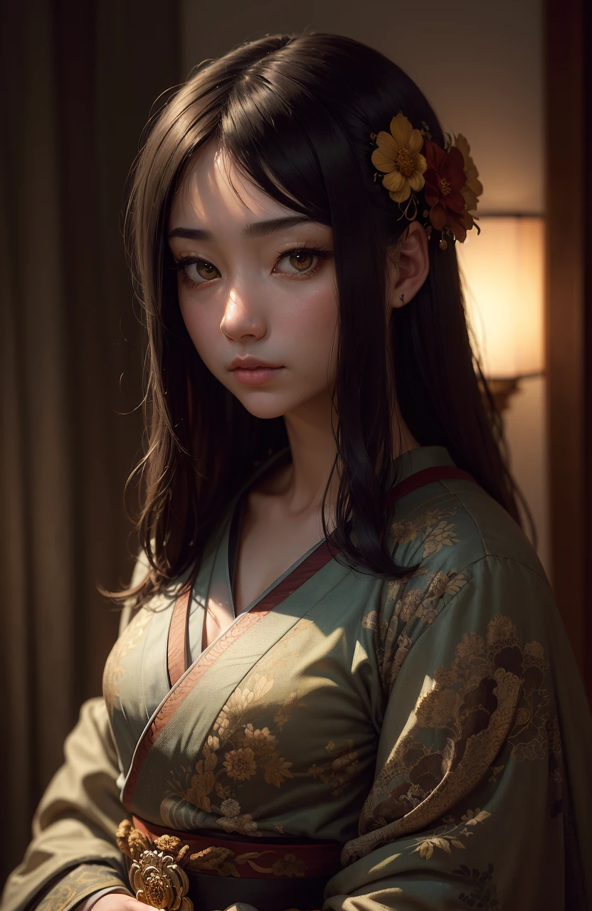 (dark shot:1.4), 80mm, (dark shot:1.4), 80mm, epic realistic, painting of a geisha with european features entering a japanese pine forest, by range murata, a big red sun in the background, stunning, matted, paul gauguin, van gogh, art by greg rutkowski and artgerm, soft cinematic light, adobe lightroom, photolab, hdr, intricate, highly detailed, (depth of field:1.4), (dark shot:1.22), neutral colors, (hdr:1.4), (muted colors:1.4), (intricate), (artstation:1.2), hyperdetailed, dramatic, intricate details, (technicolor:0.9), (rutkowski:0.8), cinematic, detailed, soft light, sharp, exposure blend, medium shot, bokeh, (hdr:1.4), high contrast, (cinematic, teal and orange:0.85), (muted colors, dim colors, soothing tones:1.3), low saturation, (hyperdetailed:1.2), (noir:0.4), soft light, sharp, exposure blend, medium shot, bokeh, (hdr:1.4), high contrast, (cinematic, teal and orange:0.85), (muted colors, dim colors, soothing tones:1.3), low saturation, (hyperdetailed:1.2), (noir:0.4), (intricate details:1.12), hdr, (intricate details, hyperdetailed:1.15)