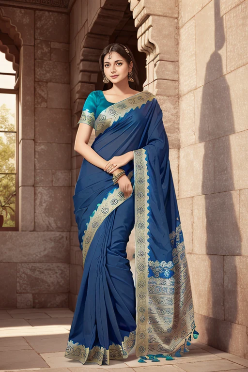 <lora:saree:0.7> 1girl, solo,girl wearing indian saree, standing, happy , looking at viewer, blue ayes, high quality, absurdres, best quality , shap focus, uhd,8k,anime,realistic, photorealistic, octane render, unreal engine, upper body , dynamic lighting, perfet face, perfect body