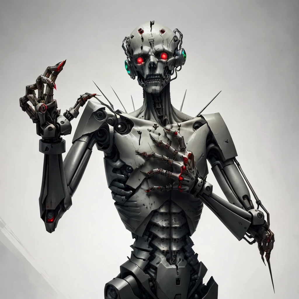 <lora:cyberdead:.5>  cyberdead,  mutilated body missing hand, robotic hand