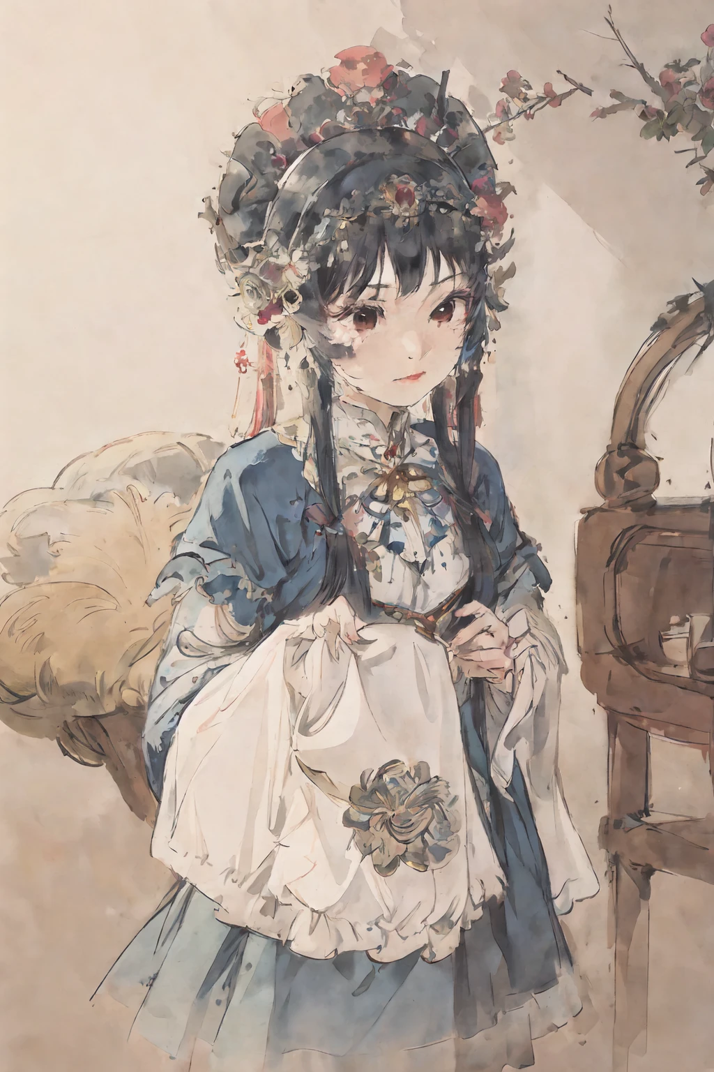 masterpiece, best quality, ,handsome (1girl) ,ponytail, chinese style archer,(Begonia flower),((beautiful intricate clothing)), ((decorative pattern details)),short sleeves,boots,handsome,serious, outdoors, wild,standing, long hair,looking at viewer,full body, <lora:ChineseOperaCostumes_v10:0.6>