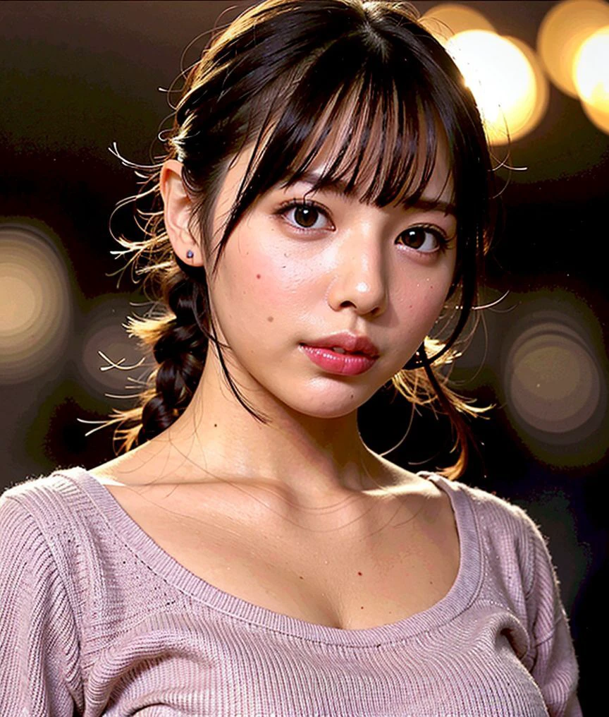 best quality, photorealistic, 1girl, woman,(skindentation), medium breast, (bright), (professional lighting, bokeh), (street), people, crowds, braided bangs, (blouse:1.5), (portait:0.8), gorgeous, bloom, floating hair, (dynamic pose:0.6) , soft lighting, <lora:hana_baitaohua_v1.4:0.65>