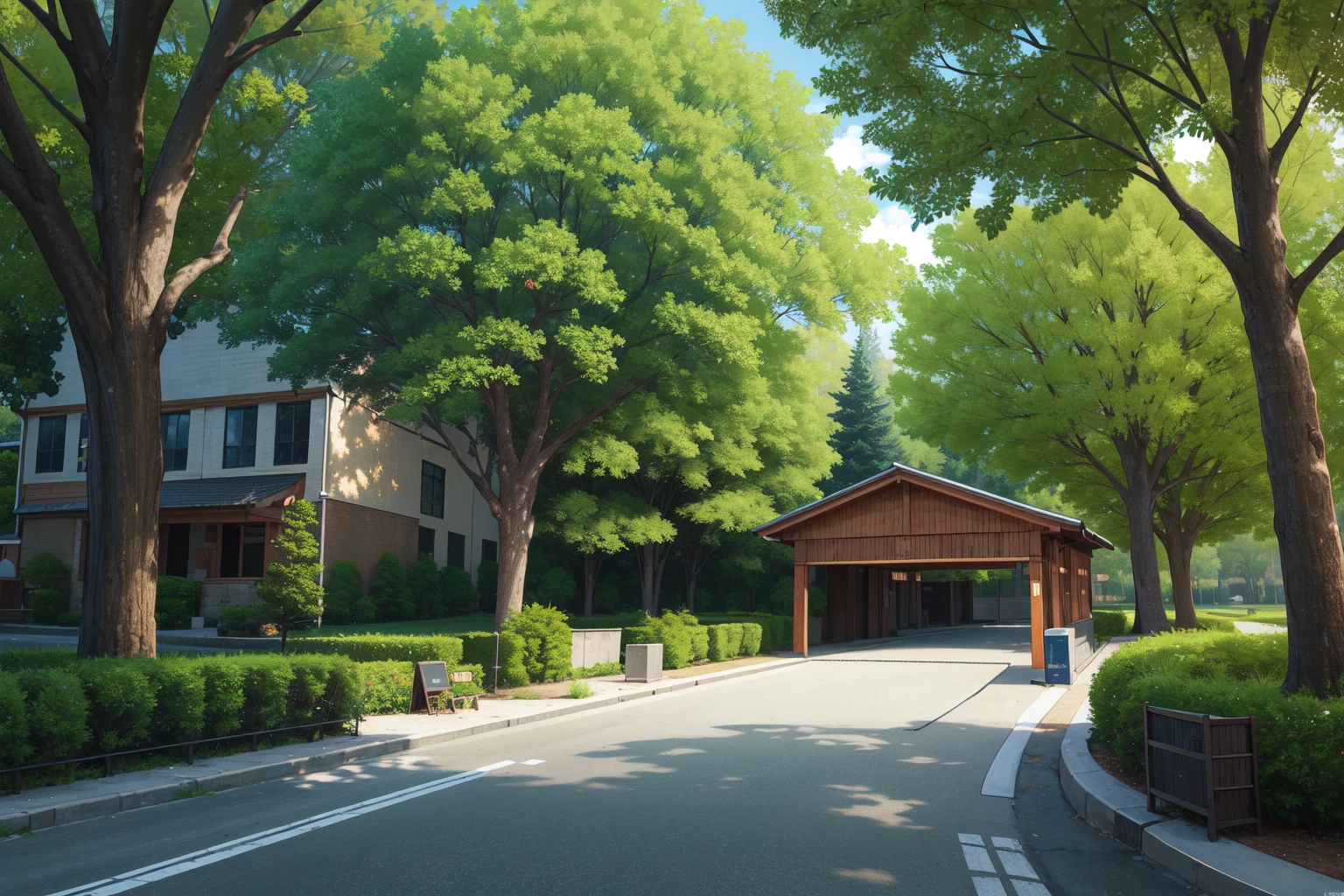 Realistic, Realism, (Masterpiece, Best Quality, High Quality, Highres:1.4), Detailed, Extremely Detailed, Ambient Soft Lighting, 4K,
Outdoors, City, Cityscape, (Trees:1.2), Scyscraper,