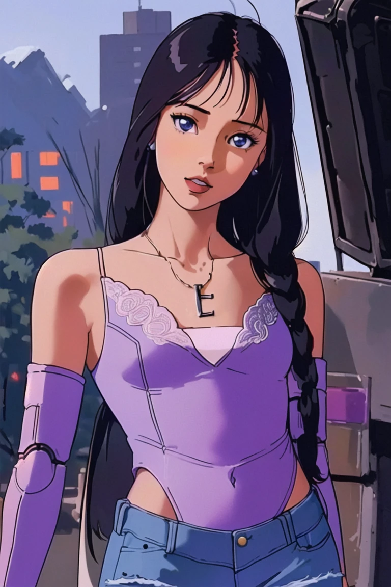 girl, (contrast,vibrant,sketch:1.3), (hotify,digital art,fit,hot body,instagram:1.2), (robot, robot arms:1.4), (Hurricane,Airplane Background:1.4),Pear Body,Very Tiny Breasts,(Head Tilt),Long Hair,Fishtail Braids,(ivory Wrap Top,lavender Torn Jeans:1.3),lyrical nanoha,Cyber Suit ,(masterpiece,detailed,highres:1.4) <lora:90s_iron:0.8>