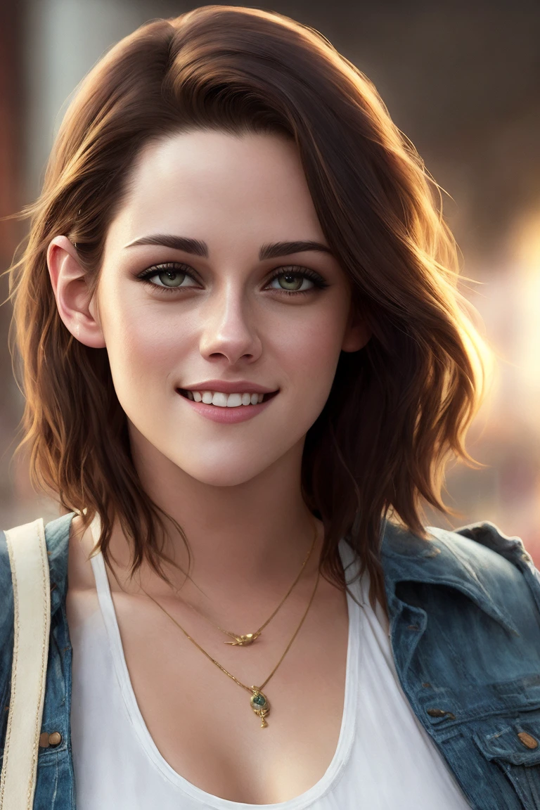 picture of (kr1st3nst-1000:0.99), a woman (wearing a tight white tank top:1.2), (wearing jeans:1.1), modelshoot style, (extremely detailed CG unity 8k wallpaper), photo of the most beautiful artwork in the world, professional majestic oil painting by Ed Blinkey, Atey Ghailan, Studio Ghibli, by Jeremy Mann, Greg Manchess, Antonio Moro, trending on ArtStation, trending on CGSociety, Intricate, High Detail, Sharp focus, dramatic, photorealistic painting art by midjourney and greg rutkowski, perfect thighs, ((in a shopping mall)), (looking at viewer), (detailed eyes:1.2), (grin512:1.2), closeup, (holding a shopping bag:1.1)