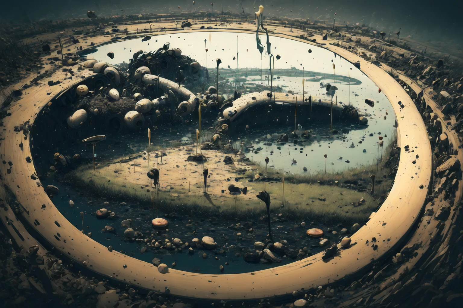 (masterpiece), best quality, scenery, landscape, balanced theme, (spell circle:1.25), (disgust:1.25), abstract <lora:S12 V4 1.0_28800:1>