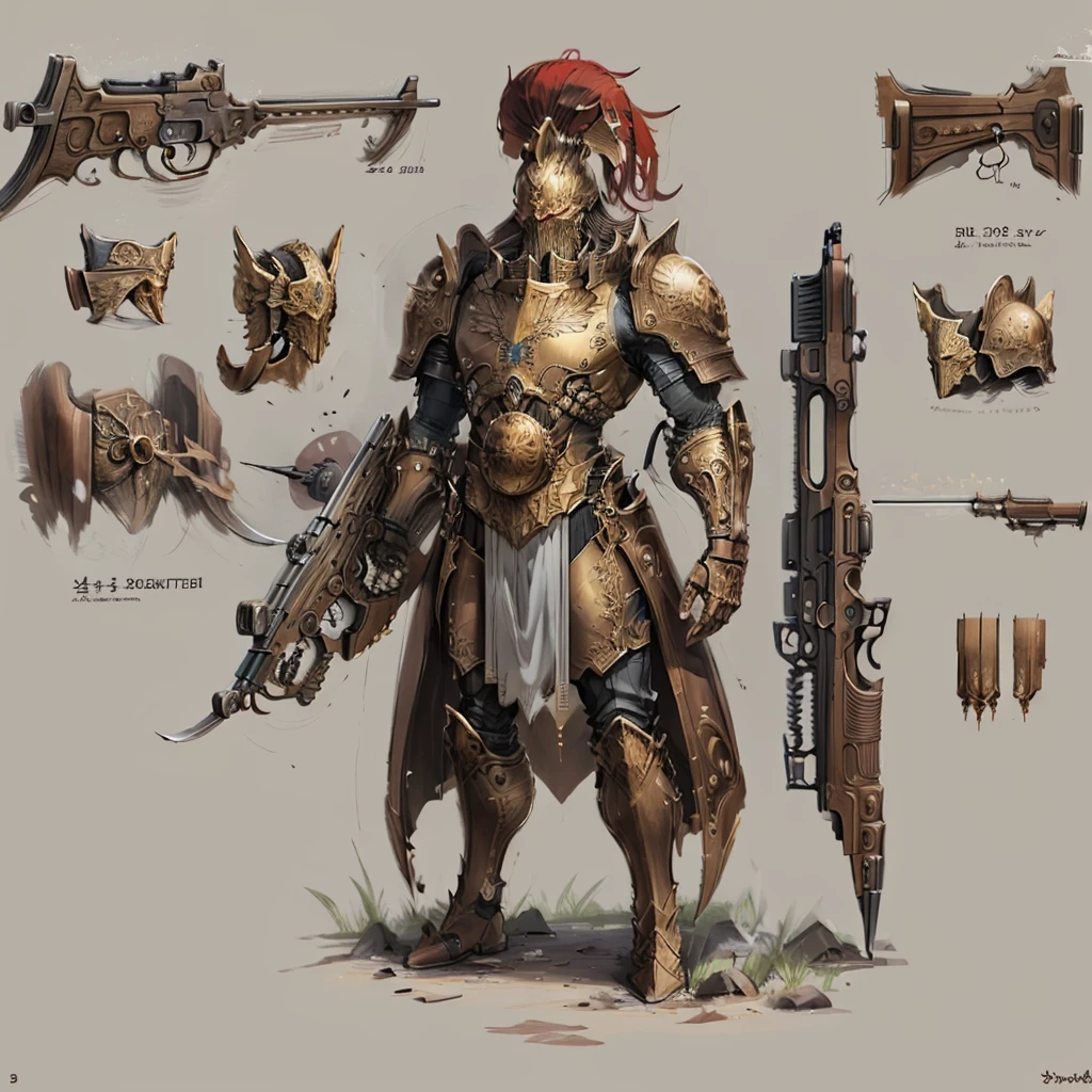 concept art <lora:bronzepunkai:.9>, bronzepunkai, rifle