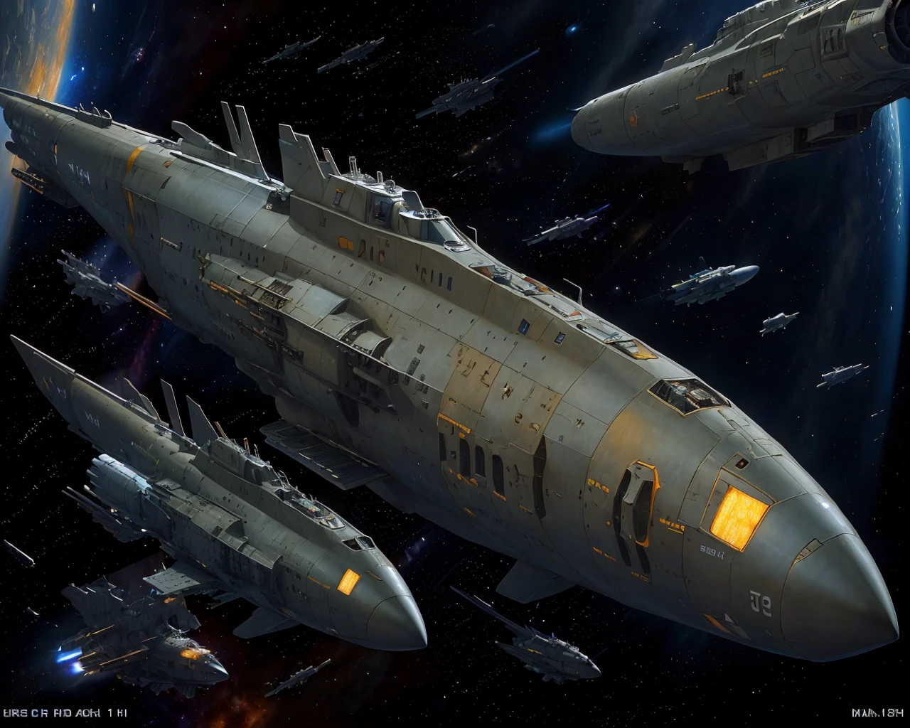 best quality,masterpiece,highly detailed,ultra-detailed,Hammerhead sharks
(logh spacecraft, space_battleship science fiction, scifi :1.3) in orbit earth \(planet\), starry sky, nebula, beam,laser,glowing engin,
<lora:LOGH:0.4>