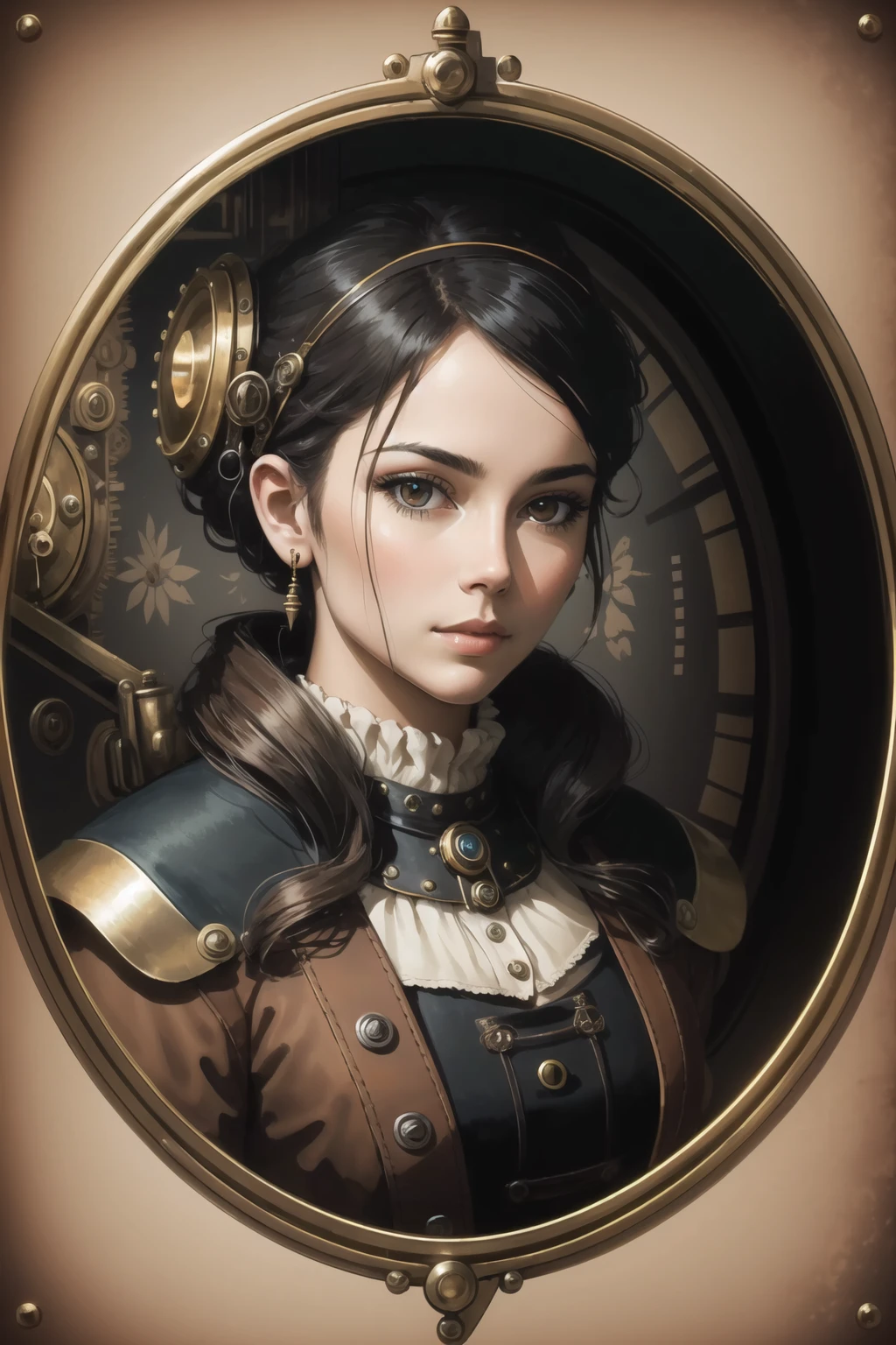 best quality, intricate details,potrait, upper body, photo, 

 <lora:yorBriarSpyXFamily_v10:0.8> yor,  <lora:steampunkai10MBLora_10mb:0.8> steampunkai,