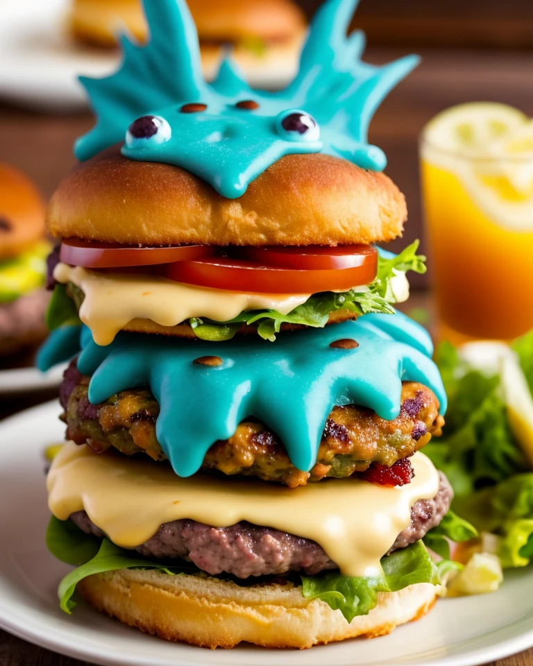 photo of a vaporeon burger
highly detailed, realistic