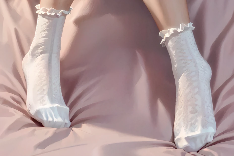 Wear white socks，Shota boy in white panties，the feet