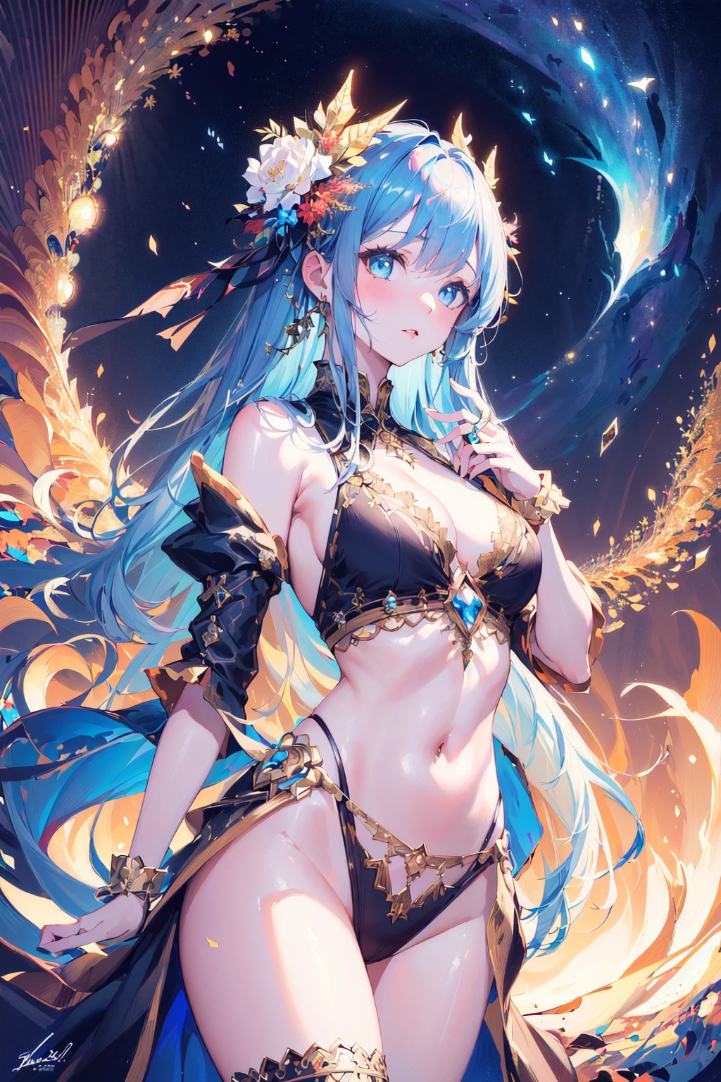 (masterpiece, top quality, best quality, official art, beautiful and aesthetic:1.2),
(1girl:1.3), (fractal art:1.3),