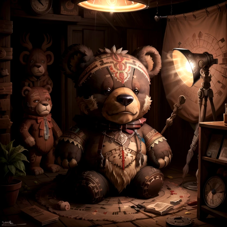 <lora:totempunkai_v10:0.65> concept art, a totem teddy bear, studio lighting, hdr, 8k, best quality, intricate, detailed,