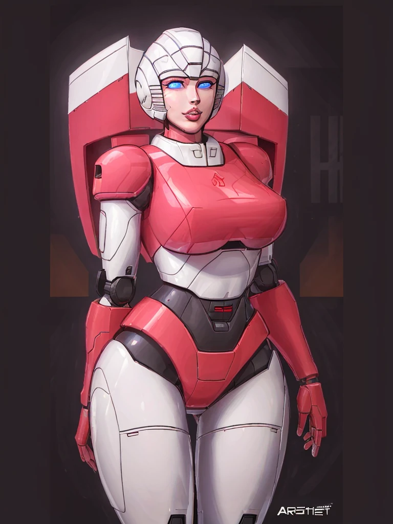 <lora:arcee:0.7> arcee, robot, mecha, no_humans, autobot, glowing eyes, breasts, parted lips <lora:azasukeStyleLora_azasukeAnythingV3Lora:0.3>