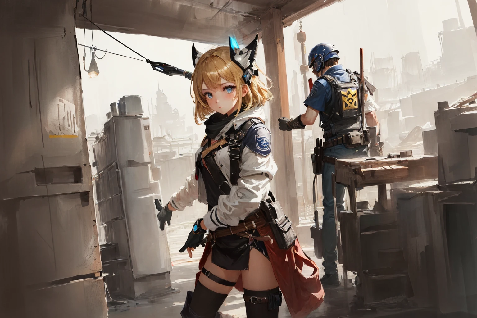 malaysian , a kpop female  1gril,[lauren holly:kathryn hahn:0.3] ,(Hanging:1.1), Spiked helmets.,,dirty blonde,Lob (Long Bob),
glasspunk 
Makoto Shinkai Kia Asamiya gabriel rodriguez, (nvinkpunk:1.1),
best quality,masterpiece,highly detailed,ultra-detailed,