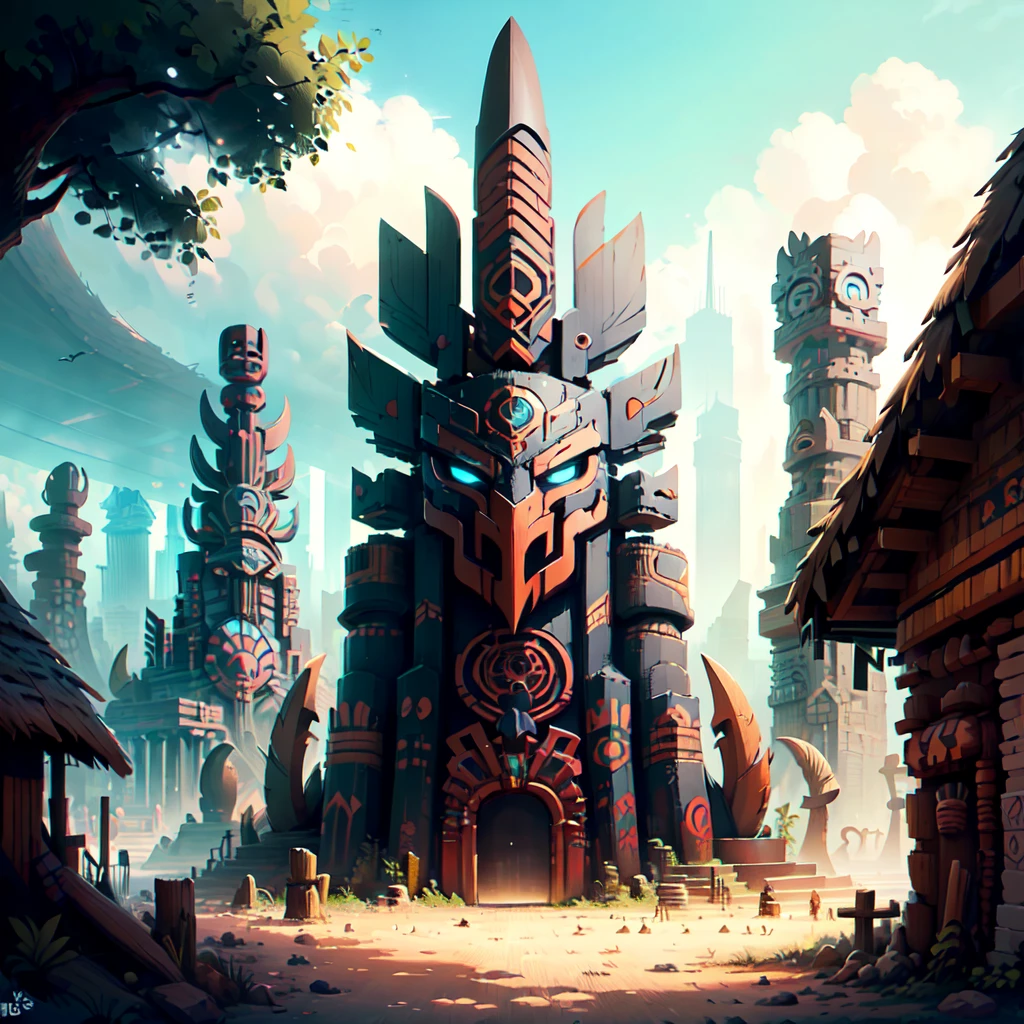 concept art  <lora:totempunkai_v20:.7> totempunkai totem city