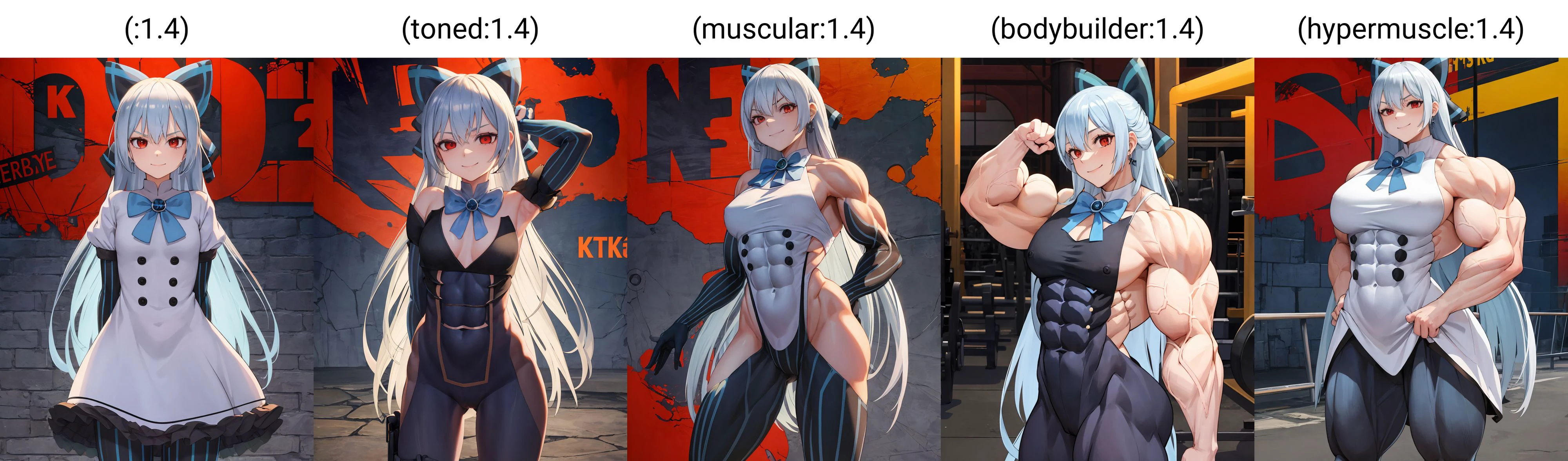 (extremely detailed CG unity 8k wallpaper),(masterpiece), (best quality), (ultra-detailed), (best illustration),(best shadow), cowboy shot, (outside:1.4)
BREAK
tokarev, smirk, arms at side, (:1.4),
<lora:Muscle:1> <lora:(p)Tokarev:1>
