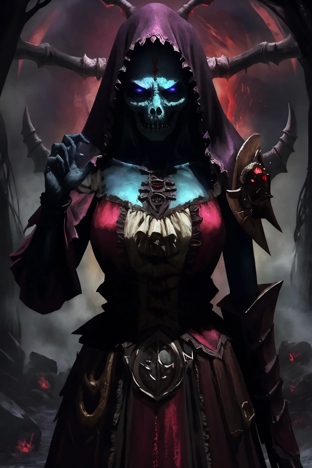 zrpgstyle, giant spiders undead lich drider underground underdark evil horror, volumetric lighting mist fog, (masterpiece:1.2) (best quality) (detailed) (intricate) (8k) (HDR) (wallpaper) (cinematic lighting) (sharp focus)