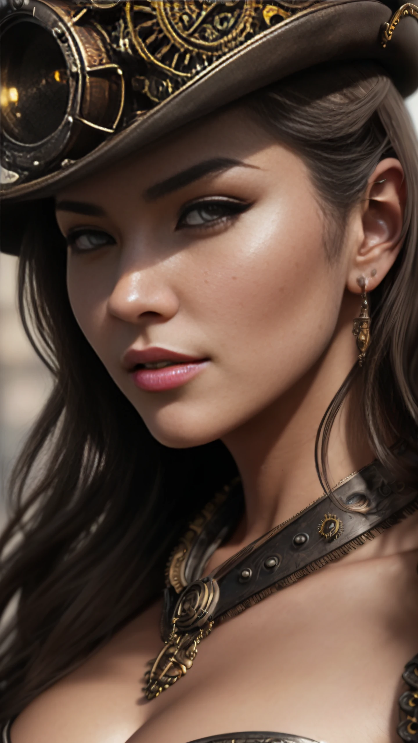 (RAW, analogue, Nikon Z 14mm ultra-wide angle lens, award-winning glamour photograph, ((best quality)), ((masterpiece)), ((realistic)), skin pores, subsurface scattering, radiant light rays, high-res, detailed facial features, high detail, sharp focus, smooth, aesthetic, extremely detailed, (extremely detailed eyes, extremely detailed iris), extremely detailed hair, extremely detailed skin, extremely detailed clothes, octane render, photorealistic, realistic, post-processing, max detail, realistic shadows, roughness, natural skin texture, real life, ultra-realistic, photorealism, photography, 8k UHD, photography, hdr, intricate, elegant, highly detailed, sharp focus, stunning, beautiful, gorgeous), photo of vanmorg, (front to camera), detailed european face, (aspiring facial expression), (((devilpunk style close))), ((steampunk city on the background)), RAW, analog style, ultra detailed photograph, cinematic lighting, artstation, 4k, sharp focus, high resolution, detailed skin, detailed eyes