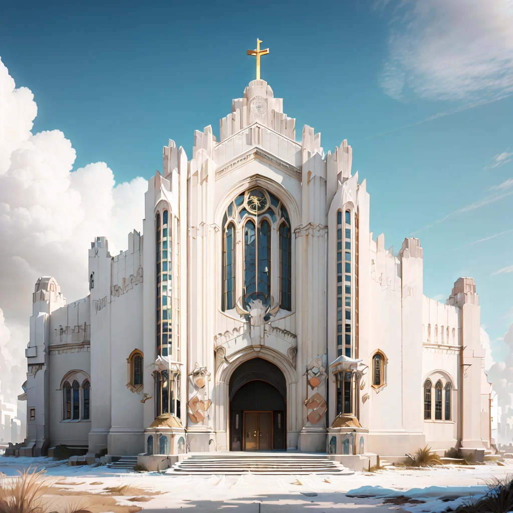 concept art, white background   <lora:artdecoai10:.75> artdecoai church , gold