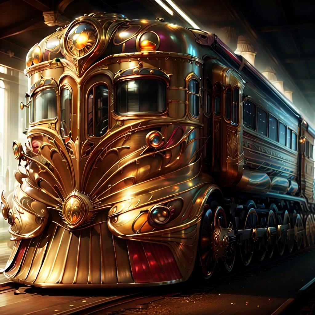 detailed, trending <lora:artdecoai10:.75> artdecoai train , gold