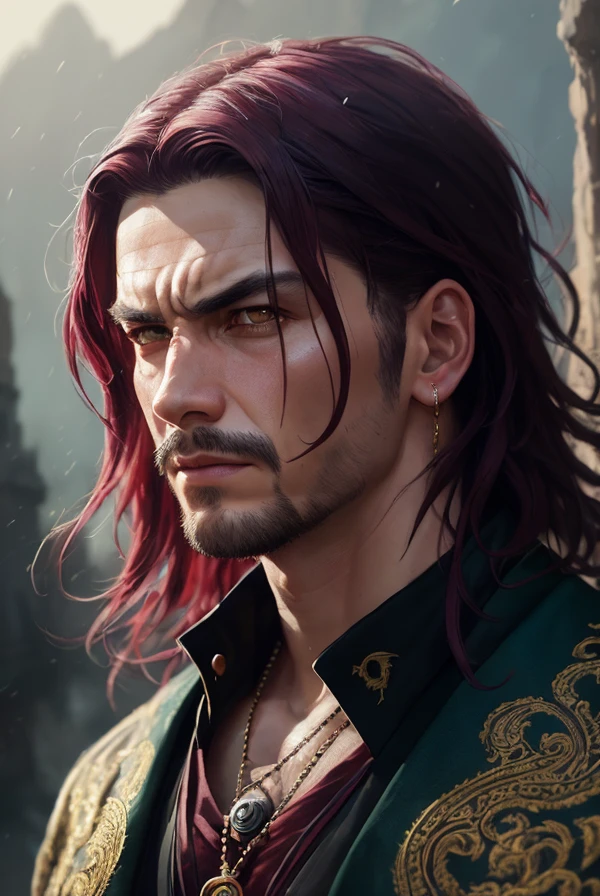 (masterpiece), (extremely intricate), fantasy, (((photorealistic photo of an evil hermit, male, villain, anti hero, evil face, masculine face, medium hair, Maroon hair, wicked, cruel, sinister, malicious, ruthless, masculine, athletic))), (((dark bloody clothing, intricate details on clothing))), (perfect composition:1.4), aspect ratio 1:1, beach, deviantart hd, artstation hd, concept art, detailed face and body, award-winning photography, margins, detailed face, professional oil painting by Ed Blinkey, Atey Ghailan, Jeremy Mann, Greg Manchess, Alex Gray, trending on ArtStation, trending on CGSociety, intricate, high detail, sharp focus, dramatic, award winning matte drawing cinematic lighting octane render unreal engine volumetrics dtx