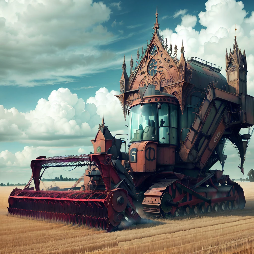 <lora:GothicHorrorAI:.8>, GothicHorrorAI combine harvester ,