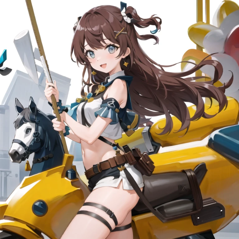 masterpiece, best quality, 1girl,(solo:1.3),standing,official art, simple background, close-up,looking at viewer,
ShinomiyaFuyumi,long hair,two sided ponytail,blue eyes,brown hair,