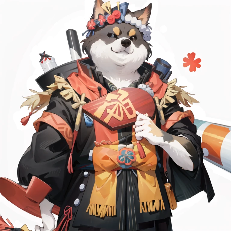 masterpiece, best quality, (solo:1.3),standing,official art, simple background, close-up,looking at viewer,
Wanjirou,1furry,furry,dog,