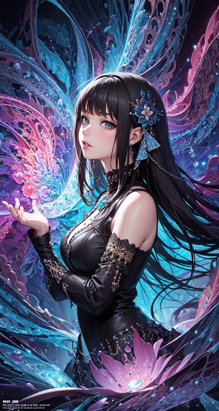 (masterpiece, top quality, best quality, official art, beautiful and aesthetic:1.2), (1girl), extreme detailed,(fractal art:1.3),colorful,