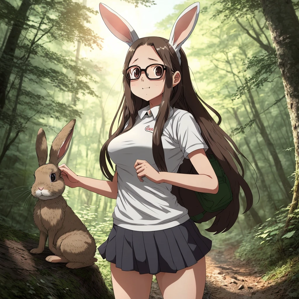 girl:0.5 bunny ,4k, in the forest, (nagatoro)