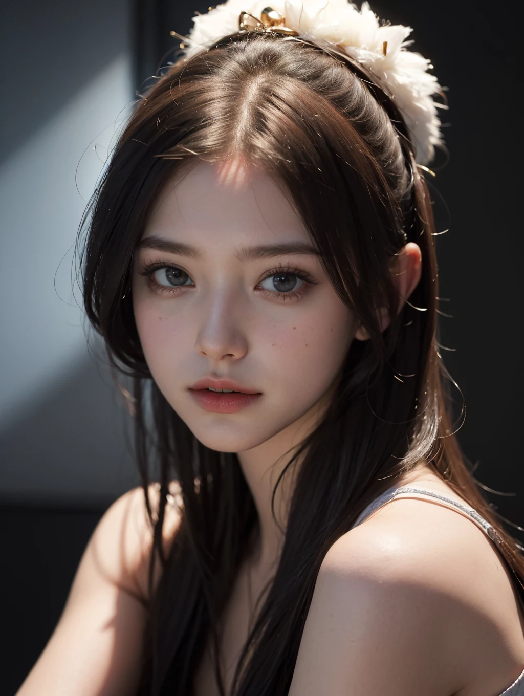 Best quality, masterpiece, ultra high res, (photorealistic:1.4), 1girl, in the dark