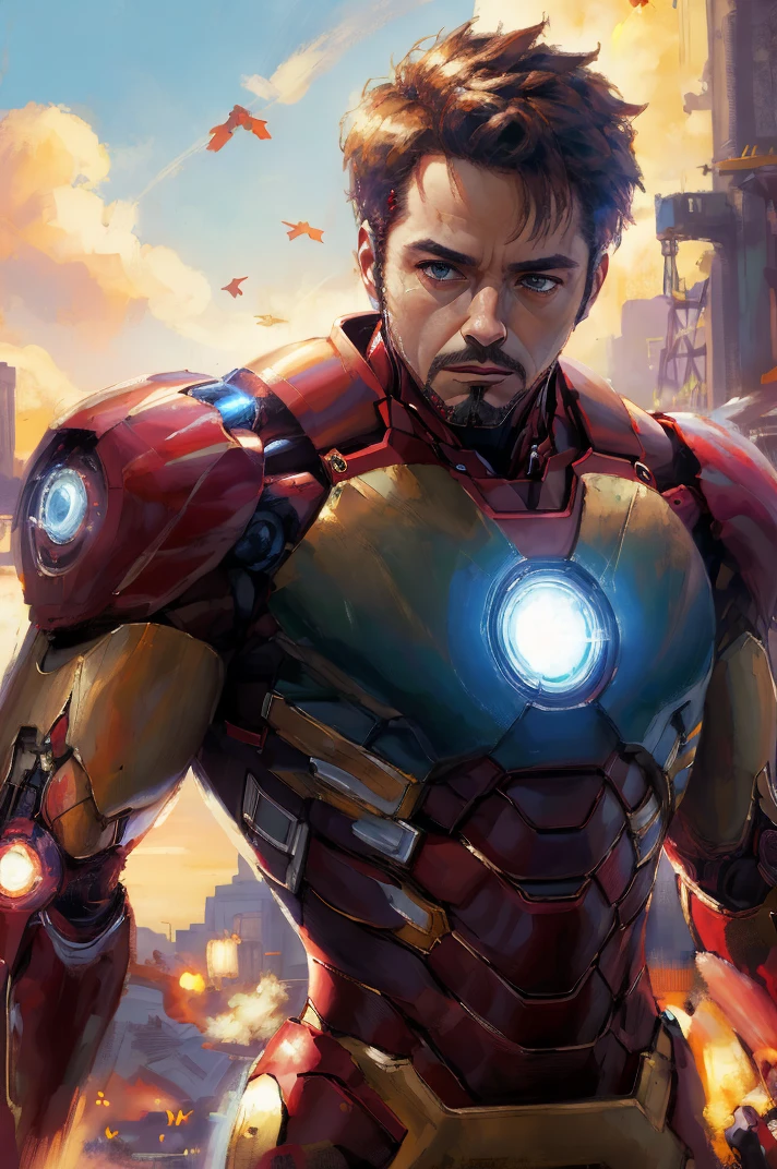 masterpiece, high quality,looking at viewer, plstyle,1boy,iron man,
<lora:OilPaintStyle_v1:1>