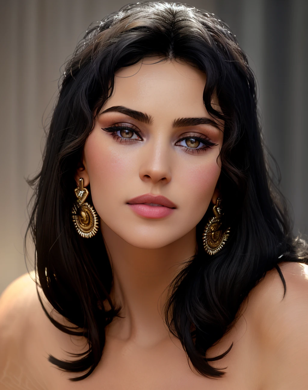 Masterpiece, absurdres,award winning photo, extremely detailed, amazing, fine detail, extremely detailed eyes and face, by lee jeffries nikon d850 film stock photograph 4 kodak portra 400 camera f1.6 lens rich colors hyper realistic lifelike texture dramatic lighting unrealengine trending on artstation cinestill 800 tungsten, beautiful itd_woman, black hair,perfect itd_face, perfect itd_body,Monica Belluci,<lora:itd1:1>