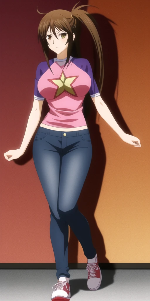 masterpiece, best_quality, highres, <lora:SekireiUzume:0.7>, SekireiUzume, side_ponytail, UzumeOutfit, large_breasts, brown_hair