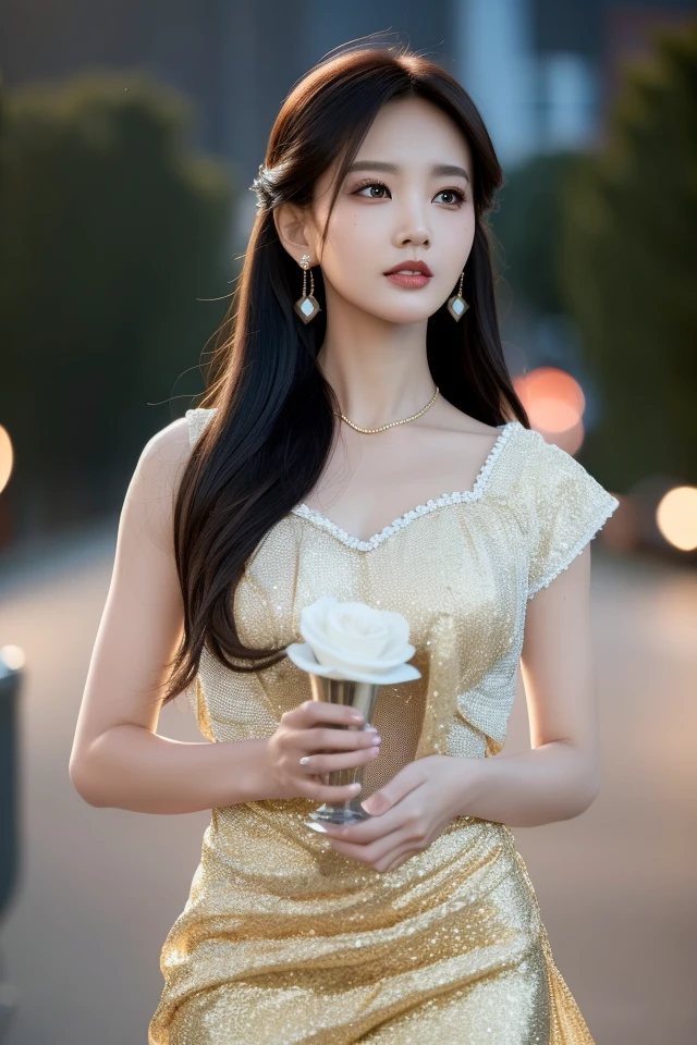 dress shirt, depth of field, night cityscape, (1girl:1.6), long hair, ulzzang-6500v1.1, (original: 1.2), (realistic: 1.3) , beautiful girl with beautiful details, extremely detailed eyes and face, eyes with beautiful details, absurd, incredibly absurd, huge file size, ultra detail, high resolution, ultra detailed, best quality, masterpiece, illustration, ultra detailed and beautiful, ultra detailed, CG, unity, 8k wallpaper, amazing, fine Detail, masterpiece, top quality, official art, extremely detailed CG unity 8k wallpaper, cinematic lighting, (perfect shiny skin:0.6), slim and smooth lines, (floating), (small breasts:1), earrings , <lora:Liyitong_v1:0.8>