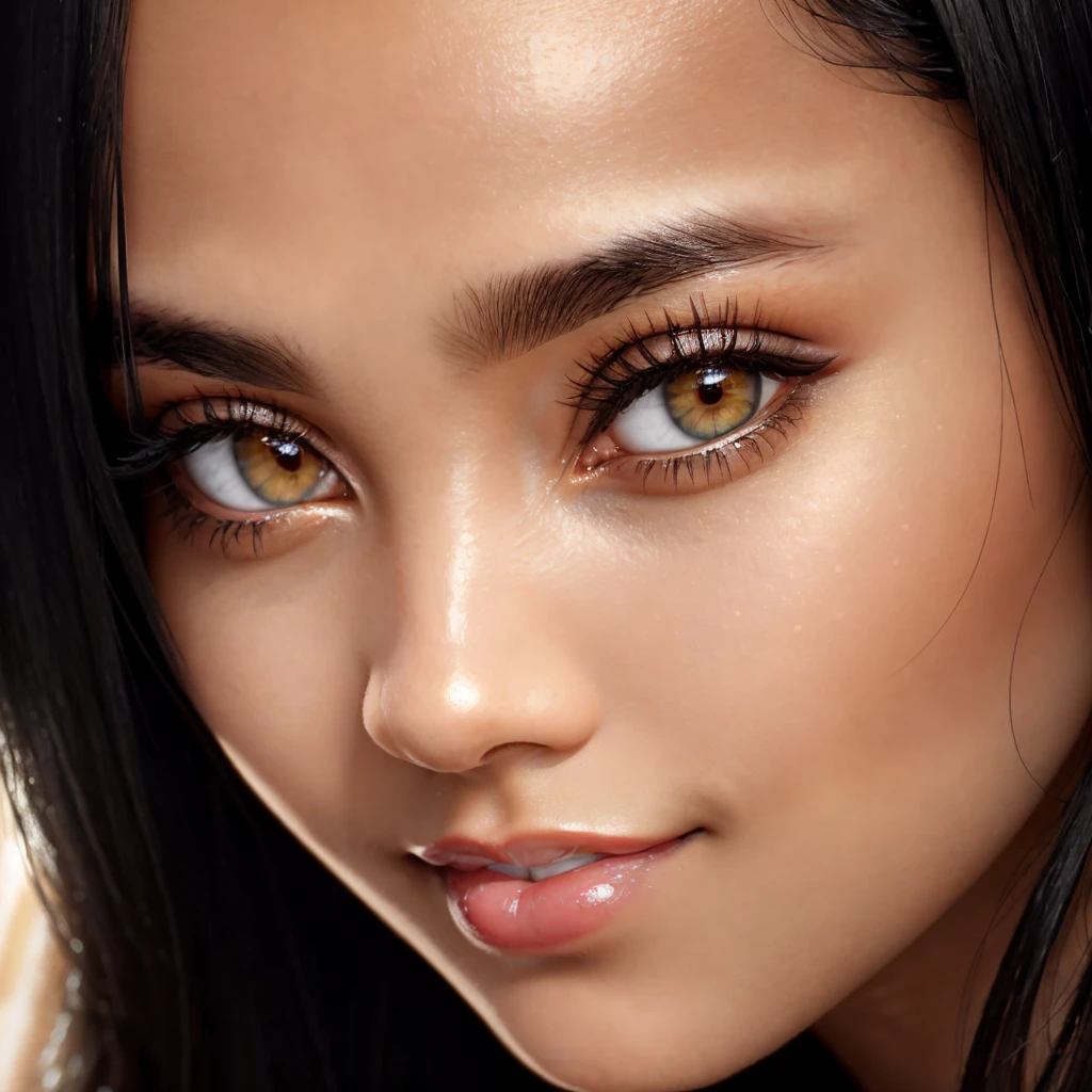 Masterpiece, absurdres,award winning photo, extremely detailed, amazing, fine detail, extremely detailed eyes and face, by lee jeffries nikon d850 film stock photograph 4 kodak portra 400 camera f1.6 lens rich colors hyper realistic lifelike texture dramatic lighting unrealengine trending on artstation cinestill 800 tungsten,beautiful woman, excited, smiling, <lora:tad:0.9>, ((tan skin)), beautiful tad_woman, a woman with long black hair and a white top ,perfect tad_body, perfect tad_face