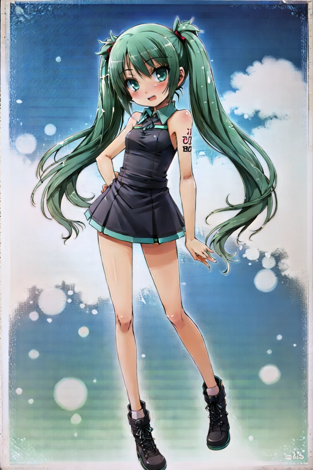 best quality, masterpiece, ultra high res, 1girl, hatsune miku <lora:hagayui:0.8>
