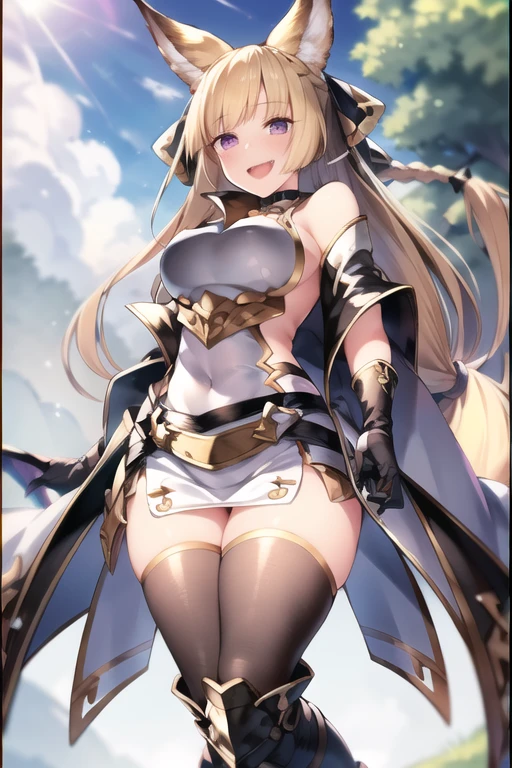 Ultra-high definition image quality、beautiful girl、Female Swordsman、Light Armor、Greeboots、Long Hair、blonde、20-year-old、have confidence々face、Very short tight skirt、Sexy stance、Cowgirl、wilderness、Highest quality,Big Ass、Big Breasts、Thighs、Grasping the hilt of the holy sword Excalibur、Pure white, luxuriously decorated panties、Jump with big strides and kicking off with your feet、Joan of Arc style clothing、Wind King Barrier、Her hair is fluttering in the wind、The Sword of Promised Victory、god々Wearing a new aura、Big Ass、Valkyrie the War Maiden、Crotch close-up、Angle from directly below