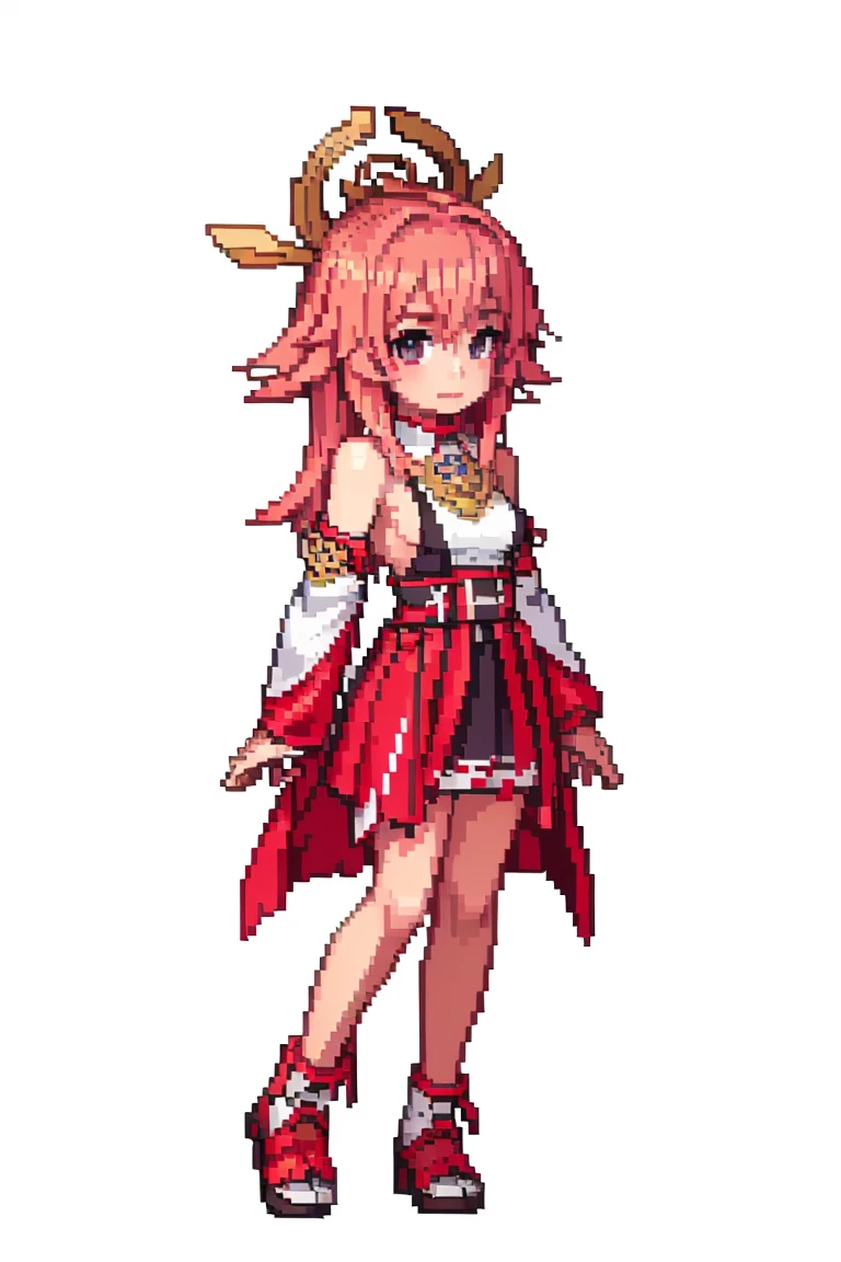 (masterpiece, top quality, best quality), pixel,pixel art,1girl,yaemiko,pink hair,
<lora:pixel_4:0.5> <lora:yaeMikoRealistic_yaemikoFull:0.8>