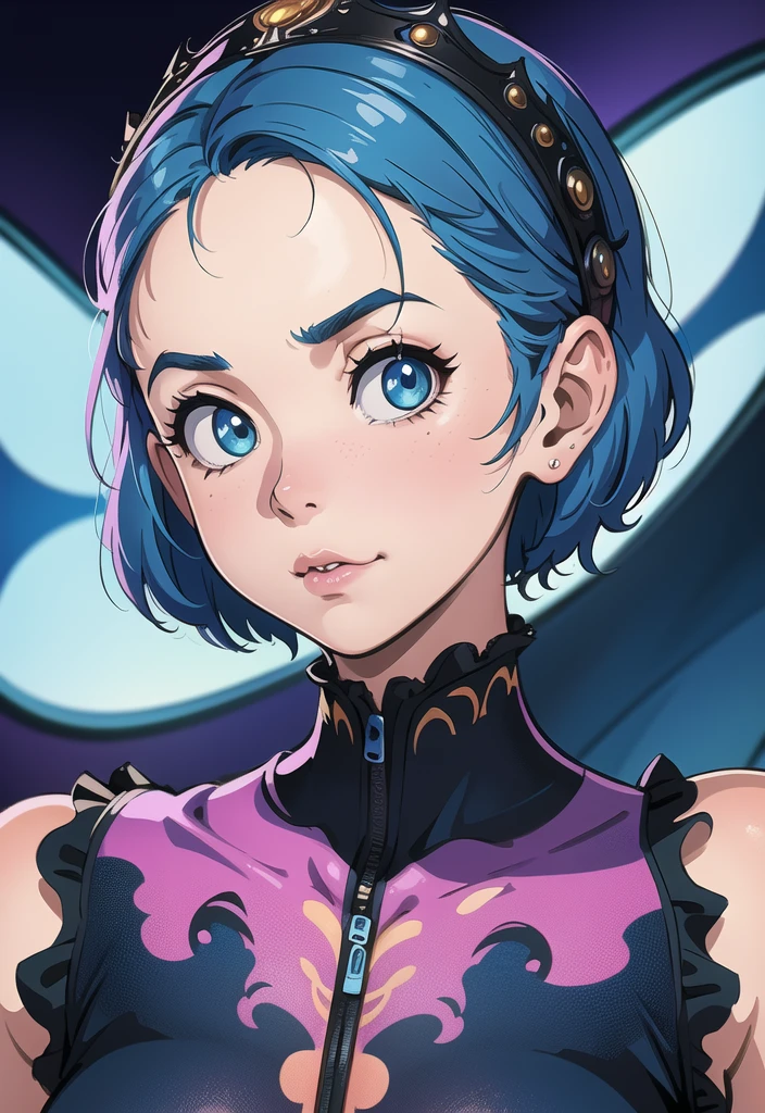 masterpiece, best quality, Lofi portrait, digital painting, HDR, Pixar style Painting by Joe Fenton, Stanley Artgerm, Tom Bagshaw, Tim Burton, sideways glance, foreshortening, extremely detailed 8K, high resolution, ultra quality, highly detail eyes, highly detail mouth, highly detailed face, perfect eyes, both eyes are the same, hd, 2k, 4k, 8k, 16k