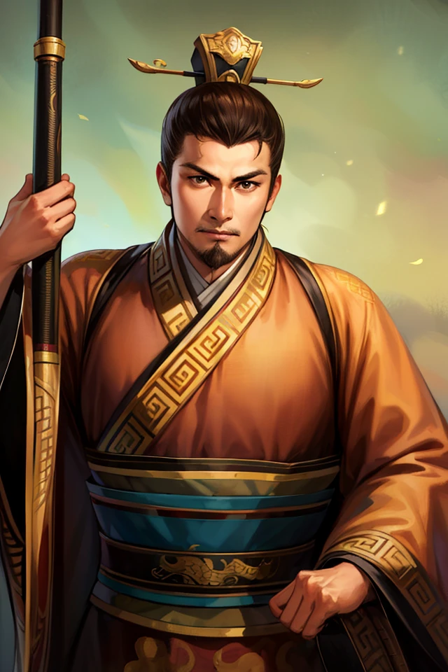 (4k, best quality, highres:1.1), (masterpiece:1.1), man, Chinese male, detailed eyes, looking at viewer, (Collin Chou:1.5),
male_focus, , 1boy, facial_hair, brown_eyes, katana, chinese_clothes, crew cut, muscular, wide shoulder, topknot, confident,